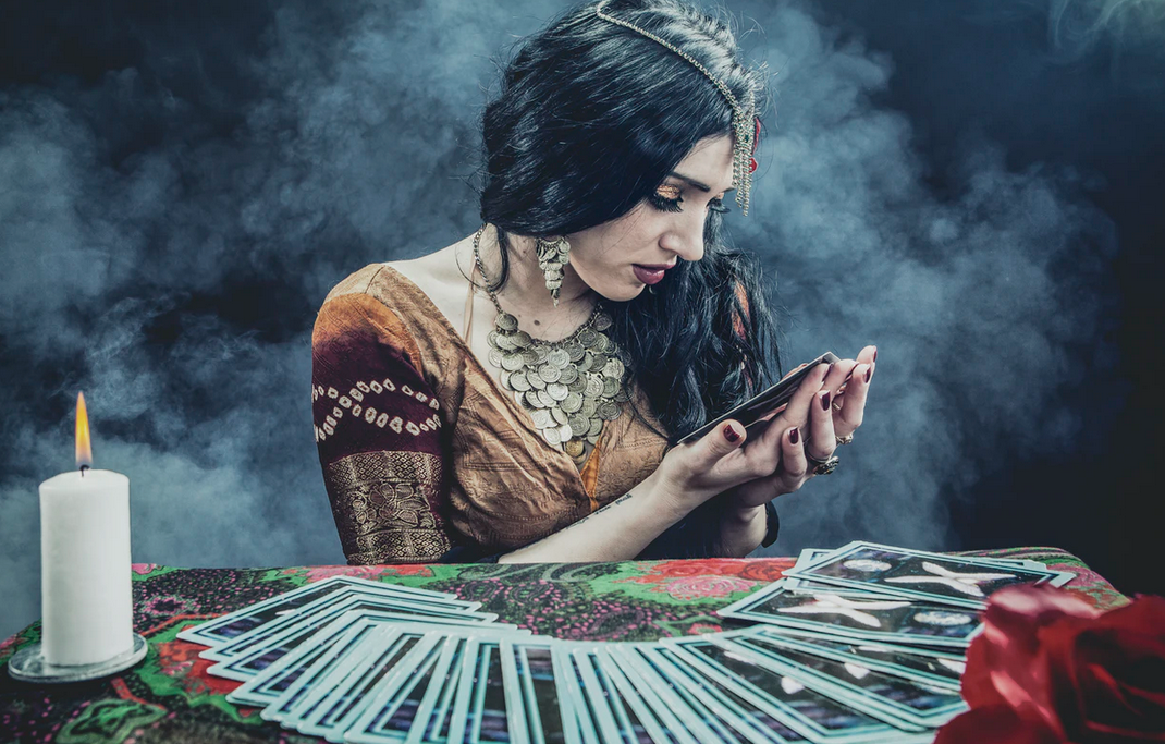 woman with cards